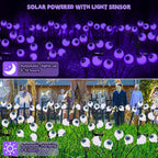 BrizLabs Halloween Eyeball Lights, 2 Pack 12 LED Solar Halloween Lights - Image 3