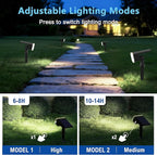 Solar Spot Lights Outdoor Waterproof IP65, 6 Pack, Cool Light, 2 Lighting Modes - Image 2