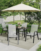 Outdoor Stackable Dining Chairs Set of 4, High-Back Patio Stacking Chairs - Image 3
