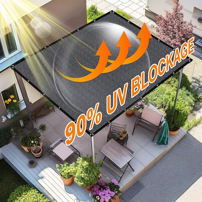 Artpuch 90% Sun Shade Cloth, 6 x 12 FT Pergola Shade Cover Canopy - Image 3