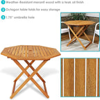 Sunnydaze Folding Meranti Wood Outdoor Dining Table - Image 4