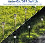 GIGALUMI Solar Pathway Lights, Stainless Steel IP44 Waterproof Auto On/Off - Image 4