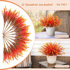 Artificial Fake Plants Flowers for Outdoors Fall Decor, 12 Bundles Fall Leaves - Image 6