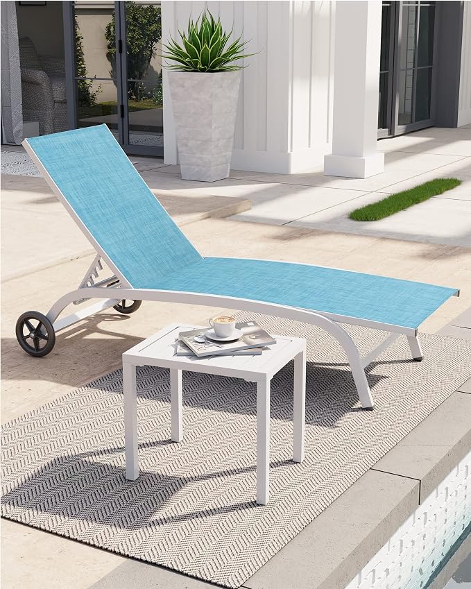 Crestlive Products Outdoor Side Table Set of 2, Aluminum Rectangular Side/End - Image 7