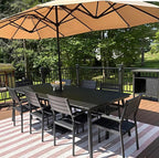 83" Patio Outdoor Dining Table for 6-8, Weather-Resistant Wood-Grain Top - Image 2