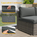 5 Piece Outdoor Patio Sectional Furniture Set, Weather Resistant Rattan Outside - Image 3