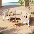 Outdoor Patio Furniture Set, 4 Piece Aluminum Half-Moon Patio Conversation Sets by Oasbira