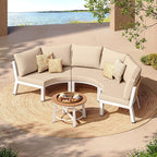 Outdoor Aluminum Round Coffee Table, All-Weather Patio Coffee Tables - Image 2
