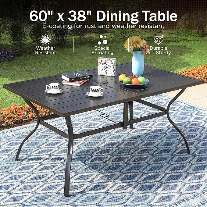 PHI VILLA Patio Dining Set 8 PCS - Image 2