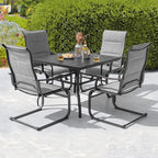 NUU GARDEN 37" Outdoor Patio Table, 4 Person Steel Slat Square Dining Table - Image 5