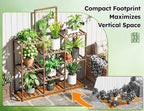 EnHomee Plant Stand Indoor Large Plant Stand Outdoor 5 Tiers Wood Tiered Plants - Image 6