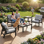 6-Piece HDPE Patio Furniture Set, Outdoor Sectional Sofa Set, All Weather - Image 9