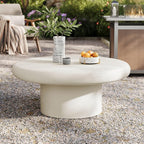 Modway Argos Round Concrete Coffee Table in White - Image 5