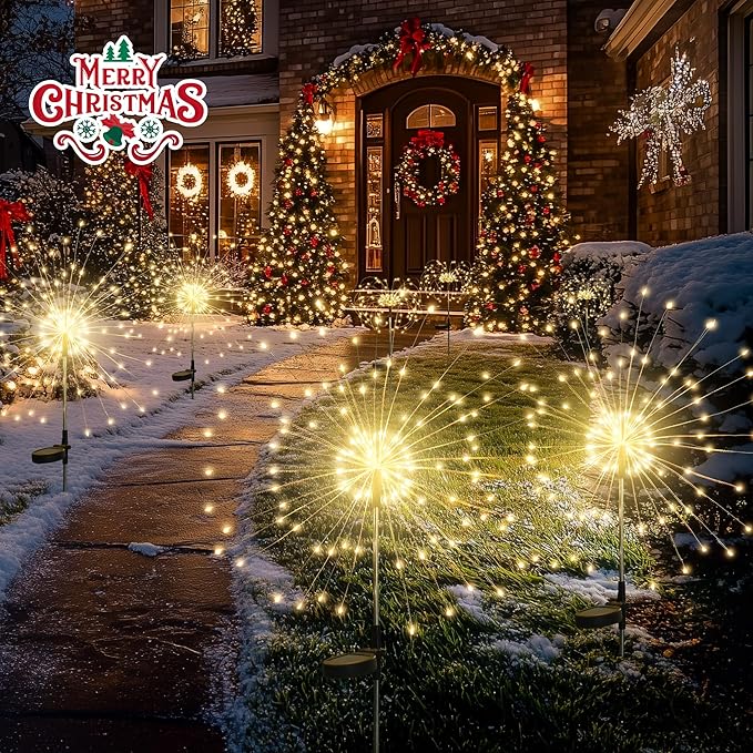 GIGALUMI Garden Decor Outdoor Lights 120LED 6Pack, Solar Garden Lights - Image 3