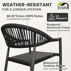 4 Pcs Stackable Patio Dining Chairs, Aluminum Rattan Outdoor Dining Chair - Image 5