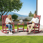 SERWALL Patio Rocking Chairs Set of 2, HDPE Outdoor Rockers - Image 2