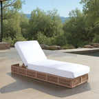 SAFAVIEH Outdoor Collection Gillian Tan Rope/White Cushion Chaise Lounge Chair - Image 2
