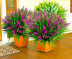 Artificial Plants Outdoor, Lavender Artificial Flowers Plastic Fake Faux - Image 2