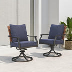 Grand patio 2-Piece Outdoor Dining Chair Set, 2 Leather-Look Wicker 360-Degree - Image 2