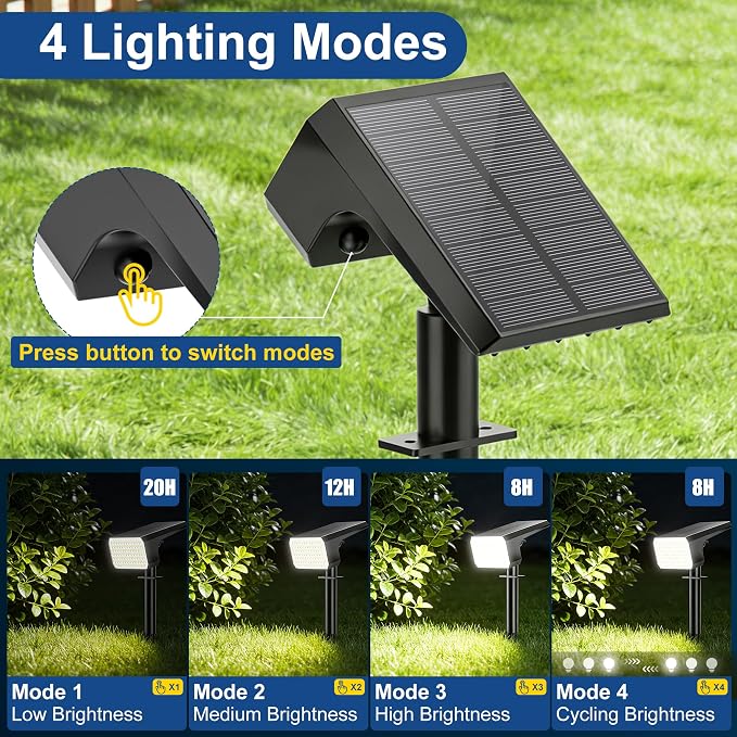 LANSOW 12 Pack Solar Spot Lights Outdoor Waterproof IP67, Solar Landscape - Image 2