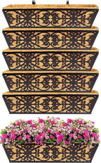 6 Pack 24 Inch Window Boxes Planters Railing Planter Box by KarlliuHOMEGARDEN