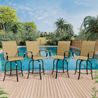 GarveeLife 4 Piece Outdoor Swivel Bar Chairs, Patio High Swivel Bar Stools by GarveeLife