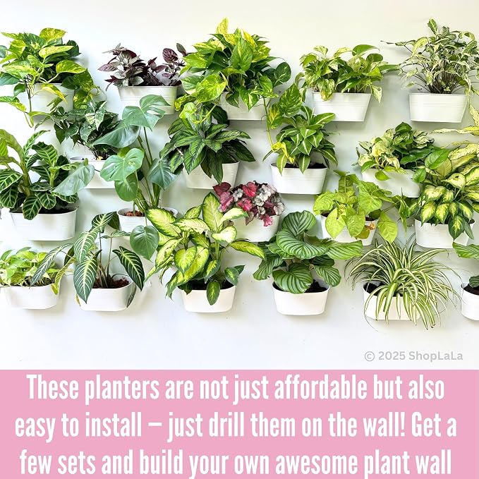LaLaGreen Rail Planter Outdoor Plants White Metal Iron Hanging Flower Pots Deck - Image 8