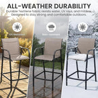 Crestlive Outdoor Bar Stools Set of 4, 500 lb Capacity Metal Patio Bar Chairs - Image 4