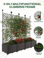 4 PCS Raised Garden Bed with Trellis, Patio Privacy Screen & Balcony Garden - Image 4