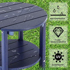 LZRS Round Adirondack Side Table Double End Table, Outdoor Side Tables - Image 4