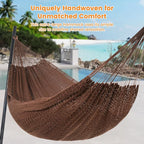 Lazy Daze Hammocks Handwoven Mayan Hammock, 10.5 FT Soft Rope Double Hammocks - Image 2