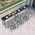 PURPLE LEAF Outdoor High Bar Table Rectangular Patio Pub Balcony Table - Image 2