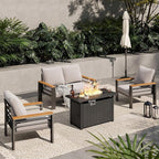 Aoxun Aluminum Outdoor Patio Furniture Set, 5-Piece Outdoor Sectional by Aoxun