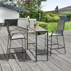 NUU GARDEN 3 Piece Patio Bar Set, 2 Textilene High Bar Stools and Patio Bar - Image 2
