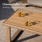 5 Pieces Patio Furniture Set, Outdoor Rattan Wicker Conversation Set - Image 7