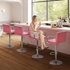 Yaheetech Bar Stools Set of 4, Velvet Fabric Swivel Barstools, Height - Image 2