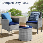 Best Choice Products Round Wicker Ottoman, Additional Seating, Side Table - Image 8