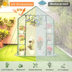 Walk-in Greenhouse for Outdoors w/ Mesh Side Windows, 3 Tiers 6 Shelves PE - Image 5