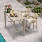 PURPLE LEAF Outdoor 29" Bar Stools Set of 2, Boho Patio Bar Height Chair - Image 7