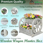NestNature Wooden Wagon Planter Box, Raised Garden Bed, Decorative Garden - Image 7
