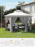 Garvee Pop Up Gazebo Screen Tent, Hexagonal Instant Gazebo Tent - Image 5