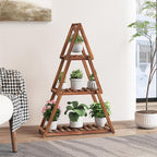 Wooden Plant Stand Indoor Outdoor, Christmas Tree Plant Shelf Indoor, 3 Tier - Image 6