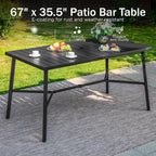 PHI VILLA 7 Piece Outdoor Bar Set, Counter Height Patio Bar Furniture Rectangle - Image 4