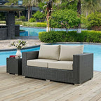 Modway EEI-1851-CHC-BEI Sojourn Wicker Rattan Outdoor Patio Coffee Table - Image 2