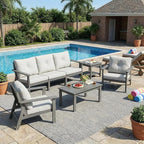 7-Piece HDPE Patio Furniture Set, Outdoor Sectional Sofa Set, All Weather - Image 2