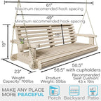 Porchgate Amish Heavy Duty 800 Lb Roll Comfort Treated Porch Swing W/Chains - Image 6