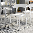 VECELO 4 Pack Plastic Stacking Chairs, Stackable Dining Chairs - Image 8