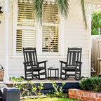 LUE BONA Outdoor Rocking Chairs Set of 2, Weather Resistant Poly Plastic Rocker - Image 5