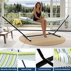 Double Hammock with Heavy-Duty Steel Stand, 2 Person Portable Hammock, 450LBS - Image 5