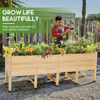 AMERLIFE 7x2 Ft Raised Garden Bed, 16 Inch Depth Featuring Legs, Drainage Holes - Image 3